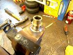 Tig Welded misalignment spacer to stock spindle.