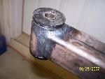 TIG welded end on the new lower bar.