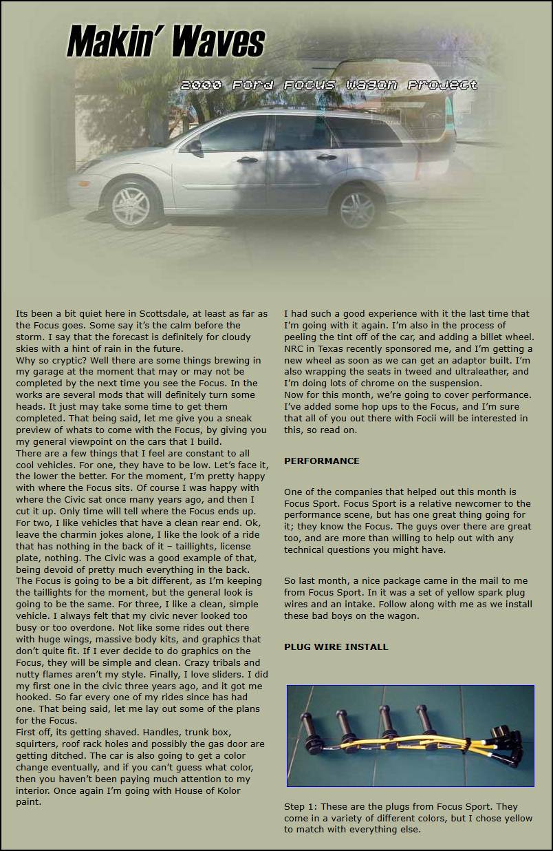 Makin' Waves project-Performance